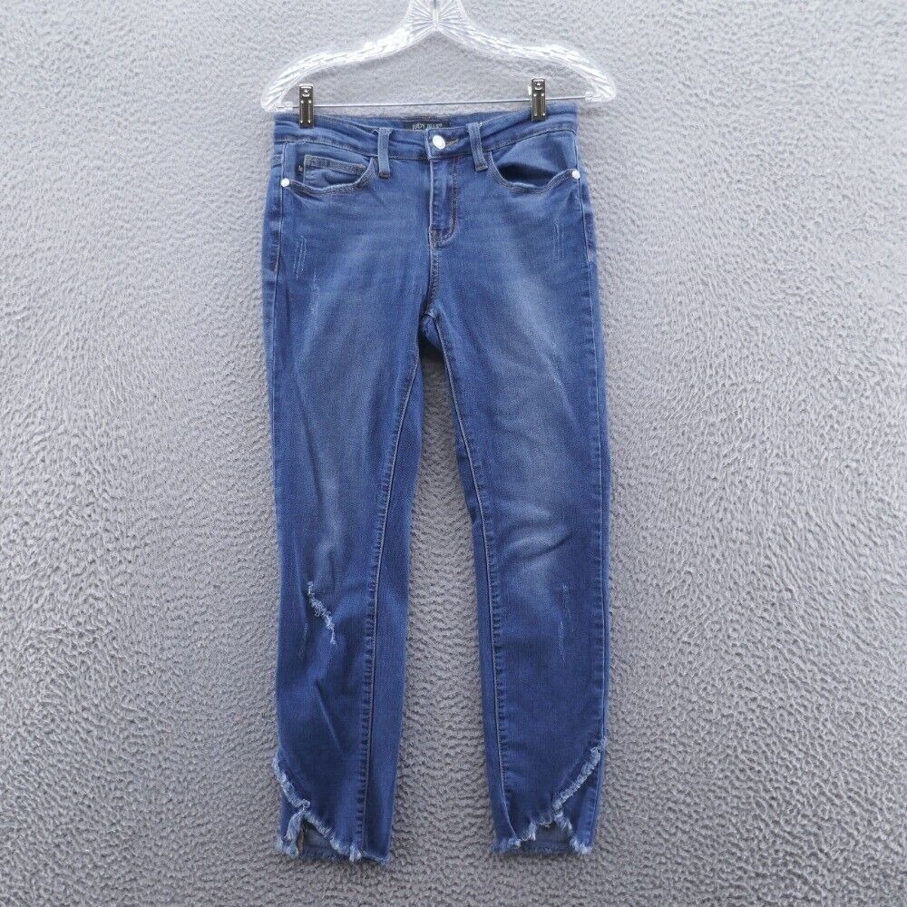 Judy Blue Womens‎ Distressed Skinny Jeans 5/227 Blue Raw Tulip Hem Stretch Denim